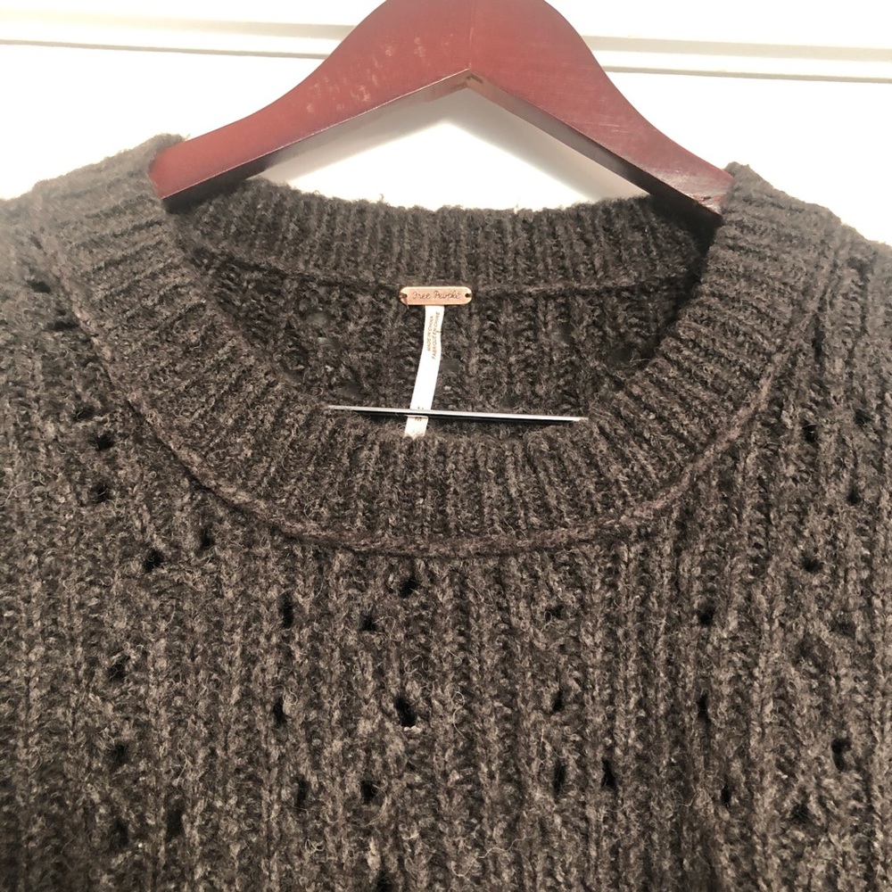 Free People Brown Open Knit Sweater
